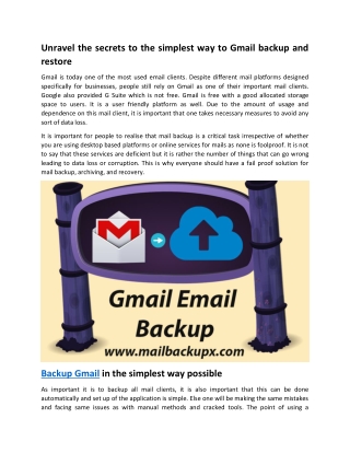Gmail Backup and Restore Tool