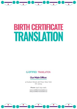 Birth Certificate Translation NYC - Certified Translation