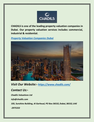 Property Valuation Companies in Dubai