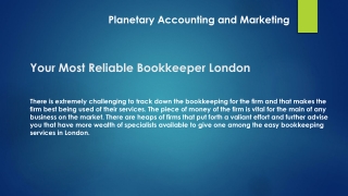 Your Most Reliable Bookkeeper London