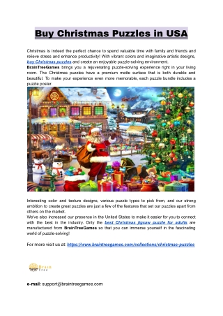 Buy Christmas Puzzles in USA