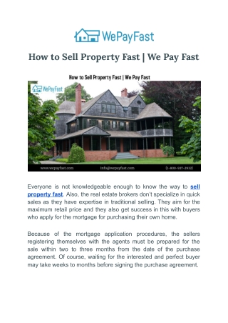 How to Sell Property Fast _ We Pay Fast