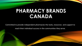 Pharmacy Banner Program in Canada