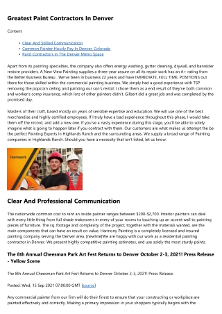 Denver Commercial Painting Contractors