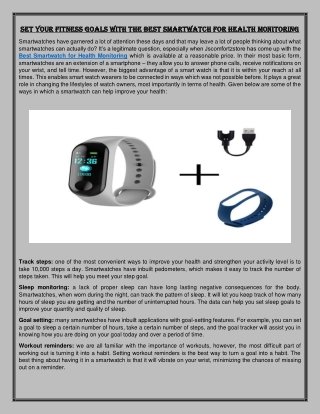 Set your Fitness Goals with the Best Smartwatch for Health Monitoring