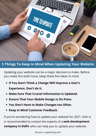 5 Things To Keep In Mind When Updating Your Website