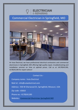 Commercial Electrician in Springfield, MO