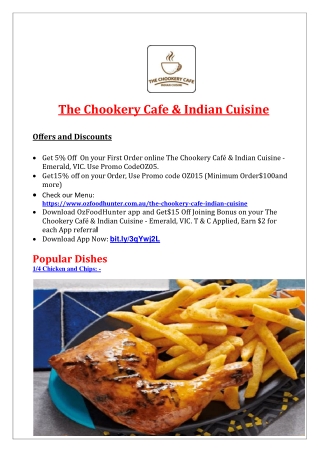 5% Off - The Chookery Café Menu - Takeaway Emerald, VIC
