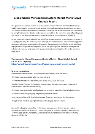 2021 Queue Management System Market Global Analysis Report
