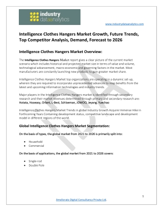 Intelligence Clothes Hangers Market  Business Outlook and Challenges by 2026
