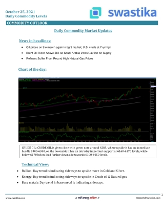 Commodity daily levels (25-Oct.)