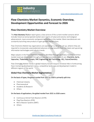 Flow Chemistry Market  In-depth Analysis and Business Strategies 2021