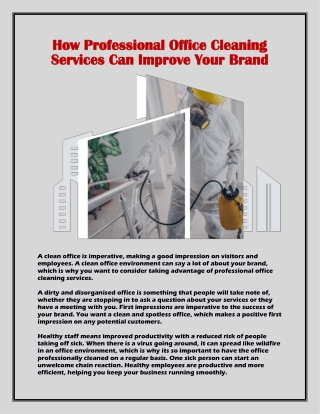 How Professional Office Cleaning Services Can Improve Your Brand