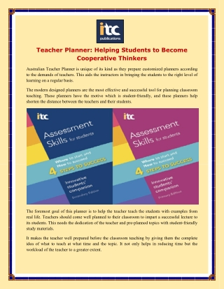 Teacher Planner-Helping Students to Become Cooperative Thinkers