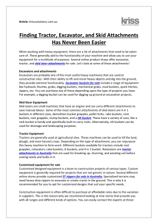 Finding Tractor, Excavator, and Skid Attachments Has Never Been Easier