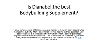 Is Dianabol,the best Bodybuilding Supplement