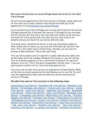 Best way to hire Executive car service Chicago Airport Car Service for Your Next Trip to Chicago-converted