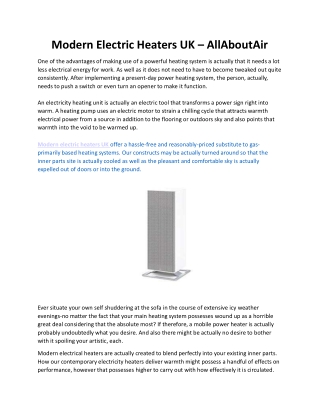 Modern Electric Heaters UK