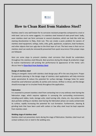 Clean Rust from Stainless Steel