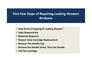 First Few Steps of Repairing Leaking Showers Brisbane