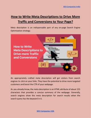 How to Write Meta Descriptions to Drive More Traffic and Conversions to Your Page