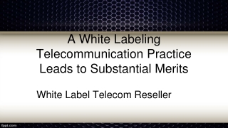A White Labeling Telecommunication Practice Leads to Substantial Merits