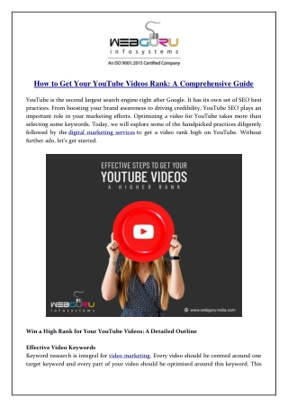 How to Get Your YouTube Videos Rank A Comprehensive Guide