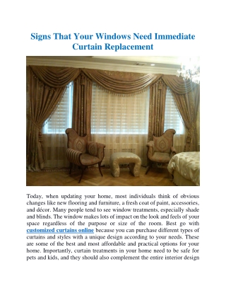Signs that your windows need immediate curtain replacement