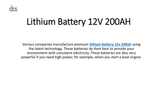 lithium battery 12v 200ah