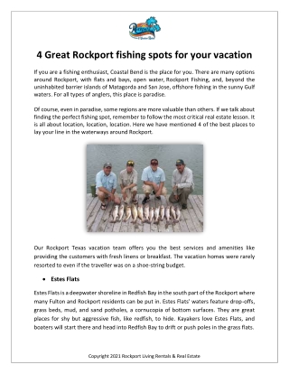 4 Great Rockport fishing spots for your vacation