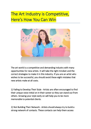 The Art Industry is Competitive Here's How You Can Win