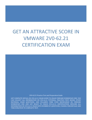 Get An Attractive Score in VMware 2V0-62.21 Certification Exam