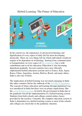 Hybrid Learning