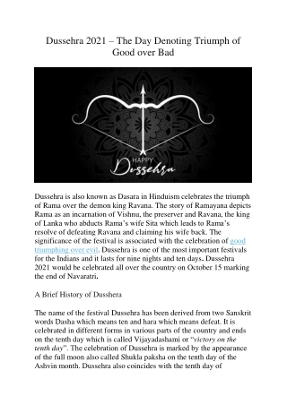 Dussehra 2021