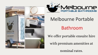 Hire Best Portable Shower and Toilet in Melbourne