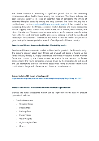 Exercise and Fitness Accessories Market