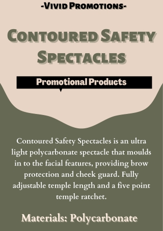 CE-Certified Contoured Safety Spectacles - Vivid Promotions