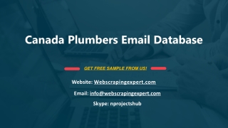 Canada Plumbers Email Database