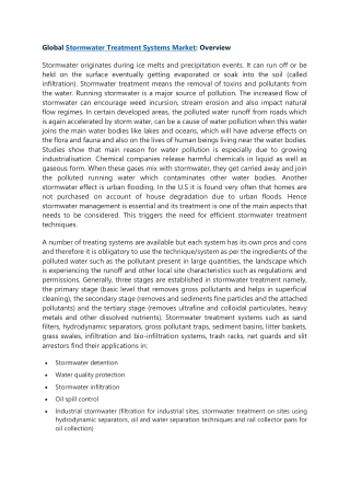 Stormwater Treatment Systems Market
