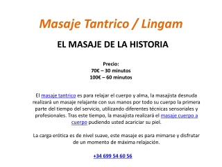 Masaje Tantrico & Lingam Massage Service
