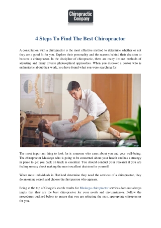 4 Steps To Find The Best Chiropractor