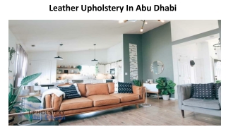 Leather Upholstery In Abu Dhabi