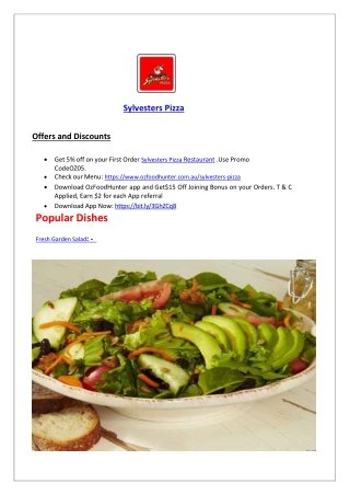 5% Off - Sylvesters Pizza Menu - Pizza Restaurant Preston, VIC