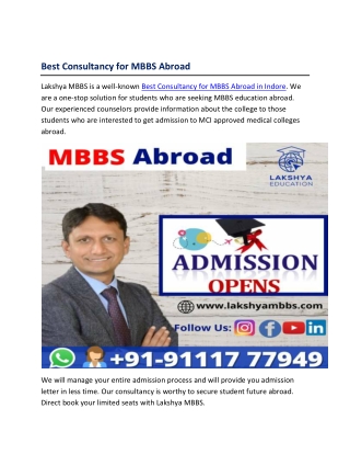 Best Consultancy for MBBS Abroad in Indore