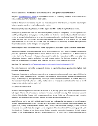 Printed Electronics Market