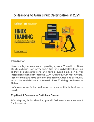 5 Reasons to Gain Linux Certification in 2021