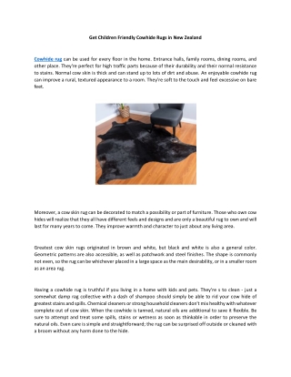 Get Children Friendly Cowhide Rugs in New Zealand
