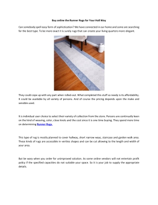 Buy online the Runner Rugs for Your Hall Way