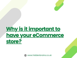 Why is it important to have your eCommerce store?