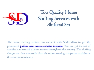 Top quality home shifting services with ShiftersDen